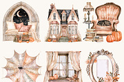 Watercolor Cozy Spooky Autumn, a Seasonal Illustration by BusyDaydesign (Thumbnail 3 of 9)