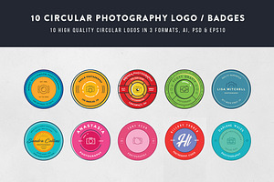 10 Circular Photography Logos/Badges