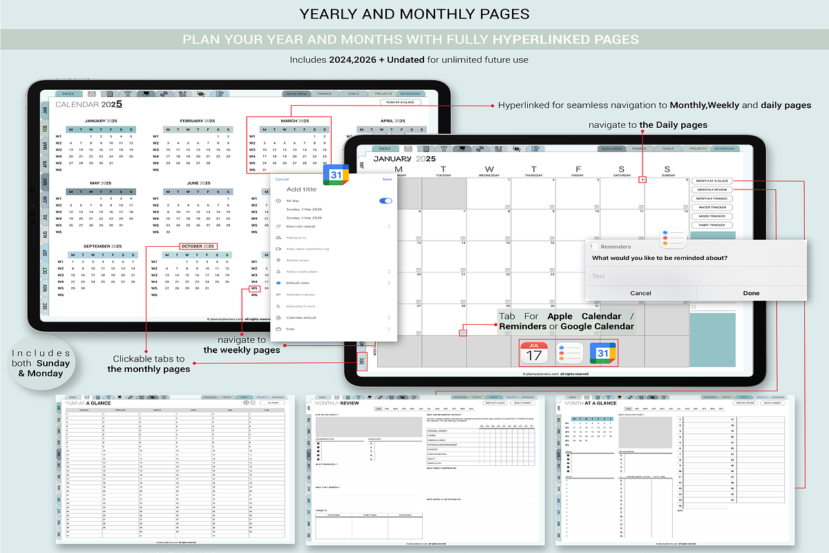 Blue Digital Planner 2025-2026 & Und, a Branding & Logo Template by Plamarplanners (Photo 2 of 10)