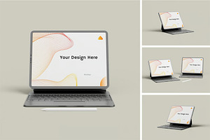 iPad Pro With Keyboard Mockup, an iPad Mockup by zpackcreative
