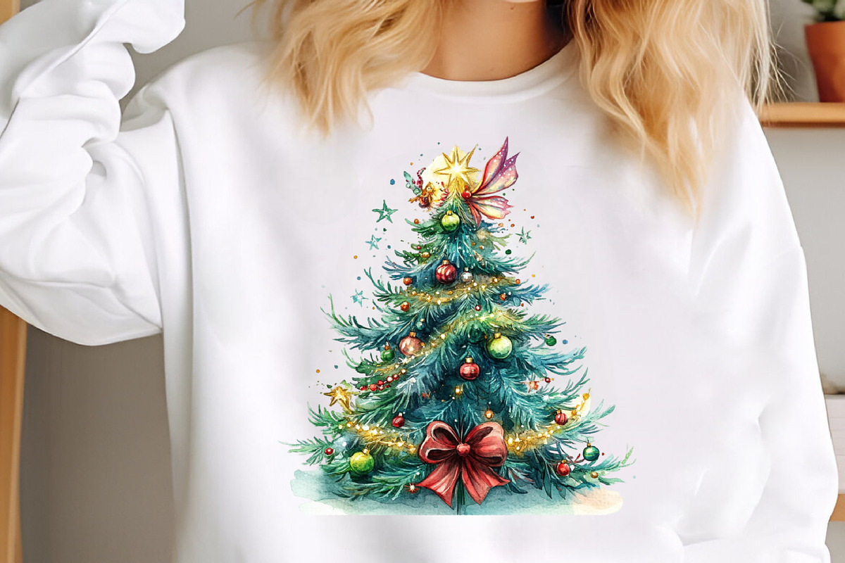 Whimsical Christmas Tree Clipart PNG, an Illustration by SinaCreation (Photo 4 of 7)