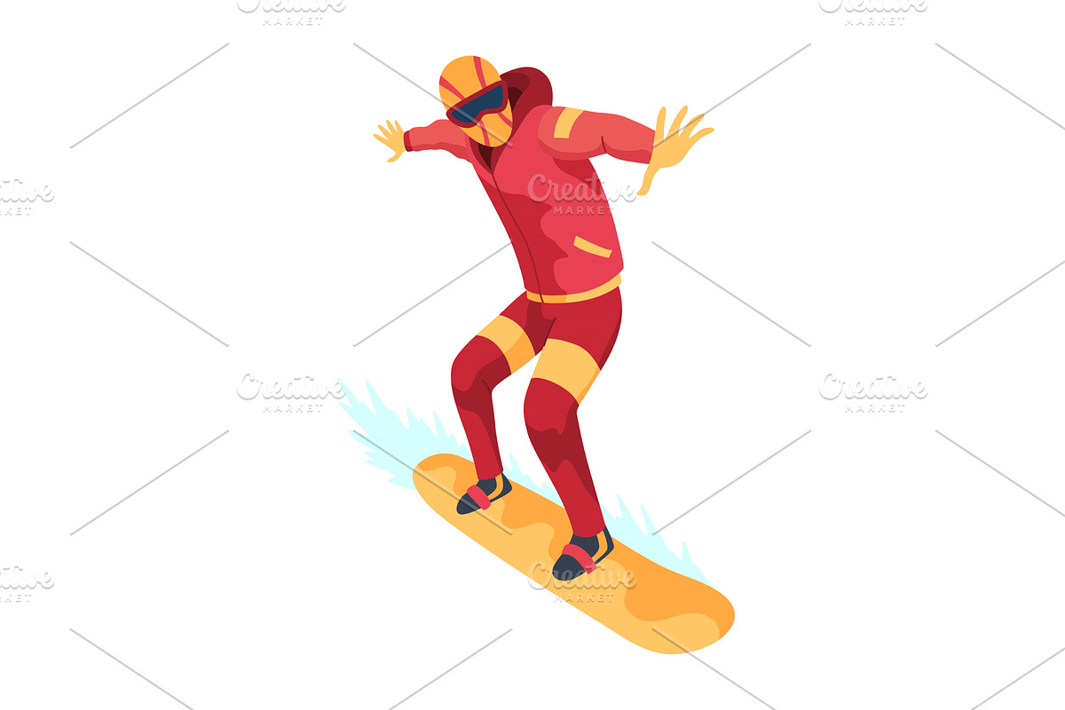 Man on mountain ski resort, a Sport Illustration by Things for designers