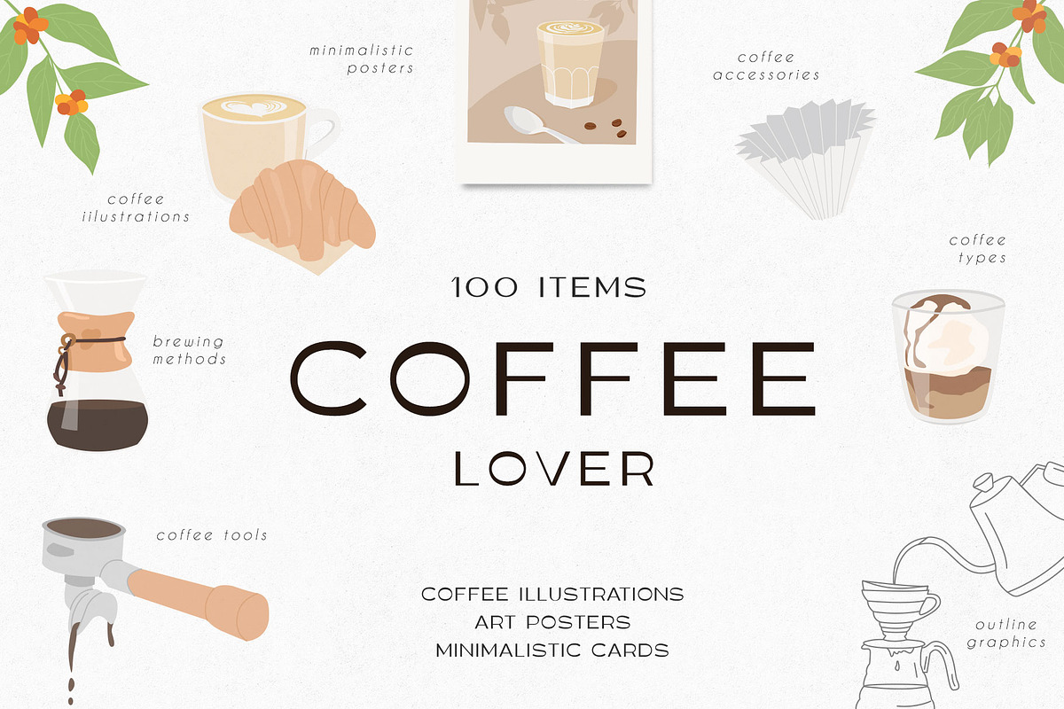 Coffee Lover - Art Posters & Clipart, a Decorative Illustration by millering (Photo 1 of 11)