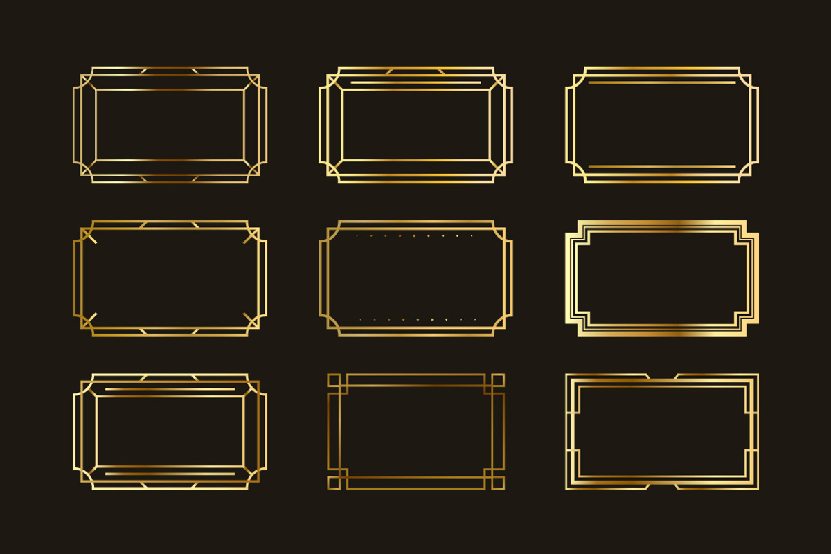 Vintage Art Deco Frame Set, a Marketing Template by Template Dealer