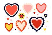 Cute hearts, love symbols set, a Decorative Illustration by Good Studio (Thumbnail 2 of 8)