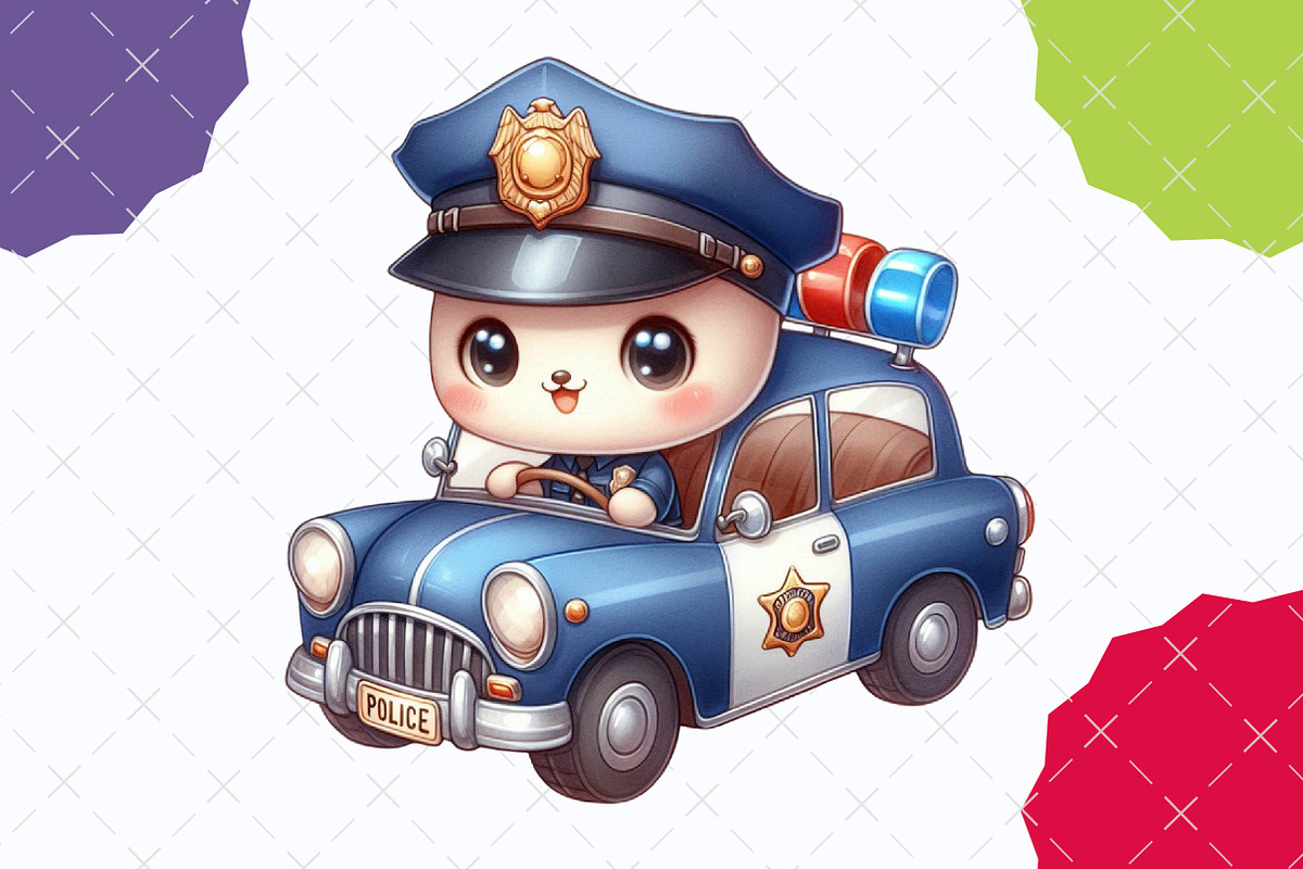 Watercolor Cute Police Clipart, an Illustration by designcity5 (Photo 5 of 5)