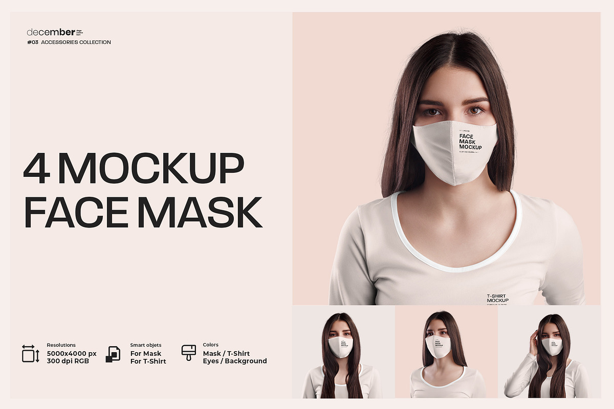 4 Mockups Face Mask, a Mask Mockup by Grow Design Craft Studio (Photo 1 of 6)