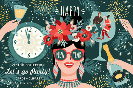 Let's go Party! Vector collection, a Person Illustration by Nadia Grapes