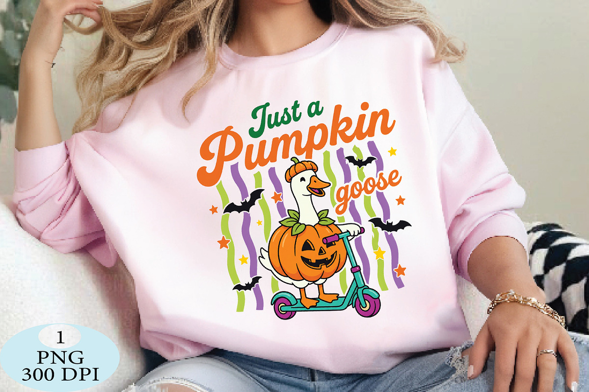 Just a Pumpkin Goose Stripes Hallowe, a Seasonal Illustration by Daily.Designs (Photo 3 of 5)