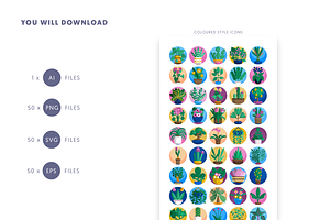 50 House Plant Icons