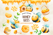 Cute Honey Bee Png Set, Honey Comb, an Illustration by TatiMockup (Thumbnail 1 of 5)