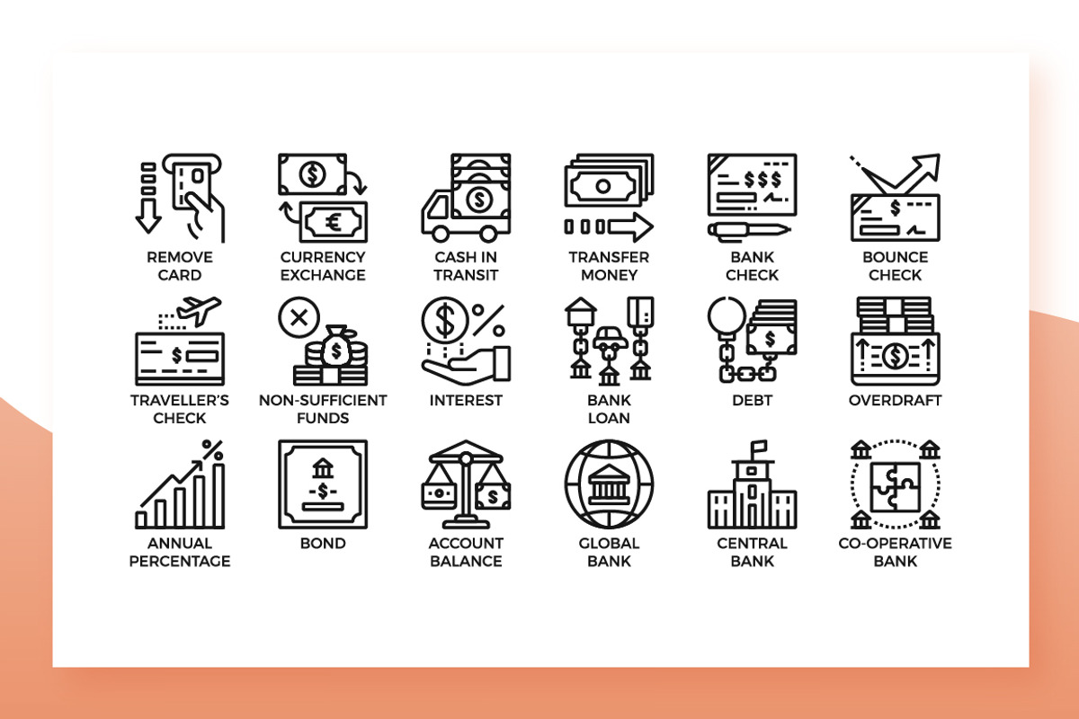 Banking Icons, an Outline Icon by Becris (Photo 2 of 3)