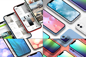 Realistic 3D iPhone Mock-Up Bundle 2