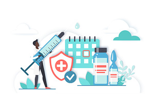 Vaccination Schedule Concept With, an Object Illustration by Lemberg Vector