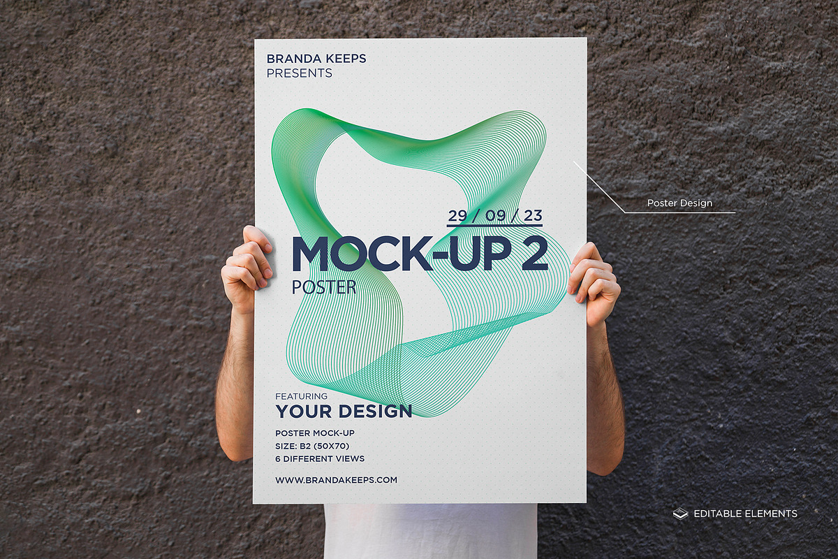 Man Holding Poster 2 Mock-up, a Print Template by Branda Keeps (Photo 4 of 16)