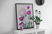 White & Pink Realistic Peonies Set, an Illustration by MarynaPetrovska (Thumbnail 20 of 23)