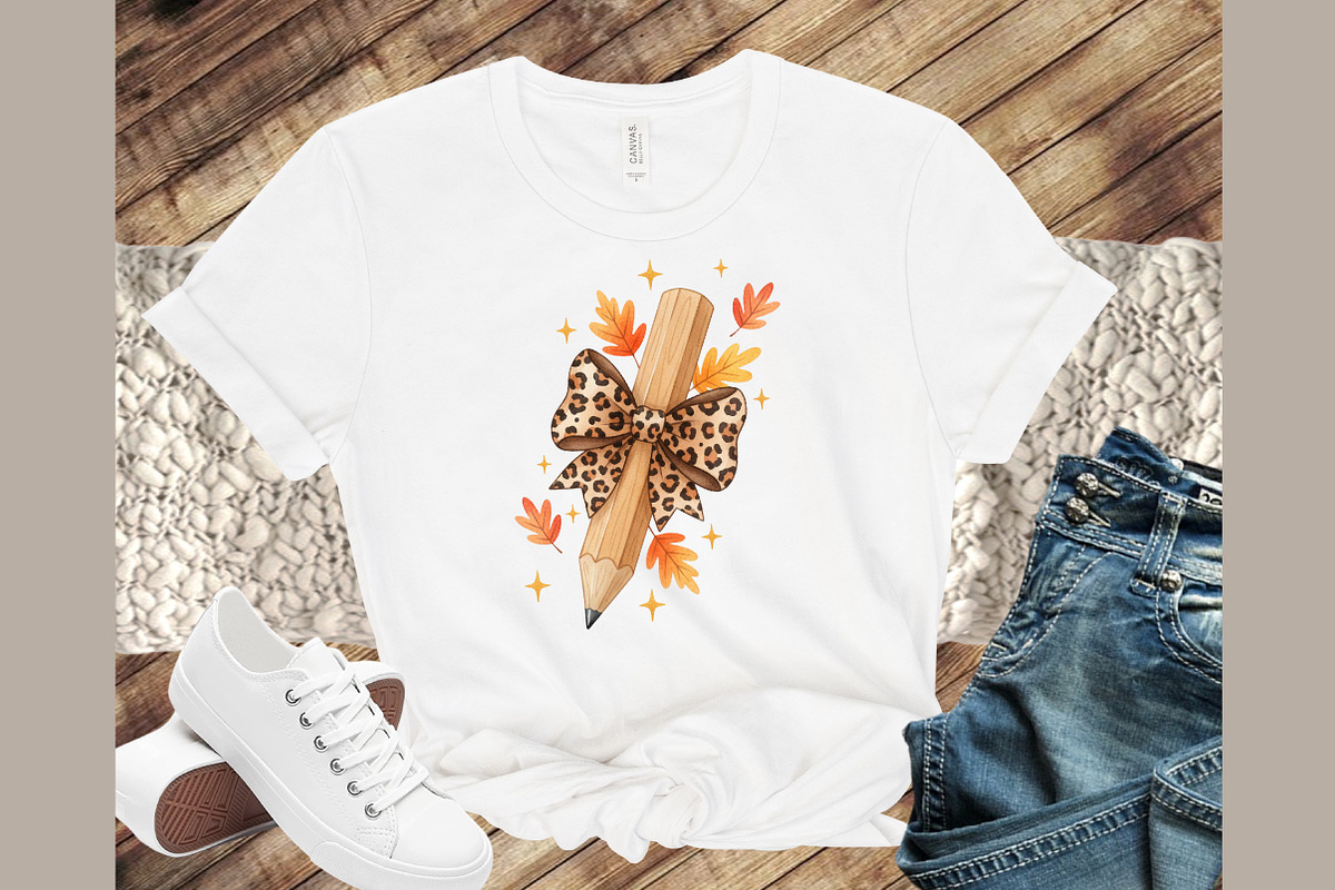 AutumnTeacher Pencil Bow PNG, an Illustration by Sublimation Artist (Photo 2 of 9)
