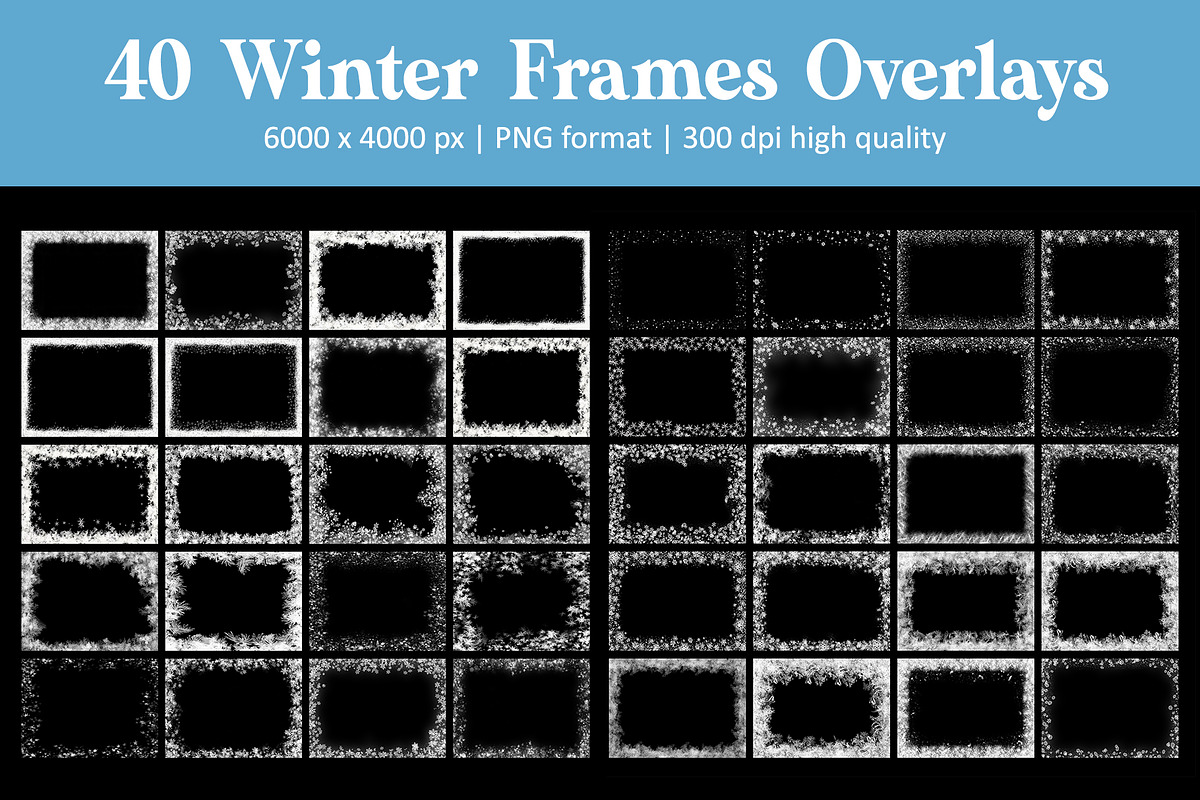 Snowflake Border Overlays, an Object Graphic by DreamyOverlay (Photo 5 of 6)