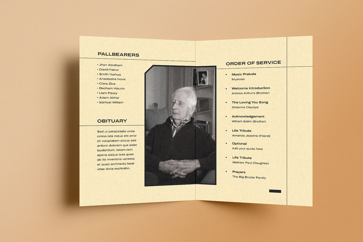 Geometric Line Funeral Program, a Brochure Template by Neermana (Photo 4 of 4)