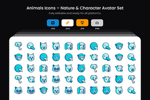 Animals Icons – Nature & Character A, a Duotone Icon by Wencory