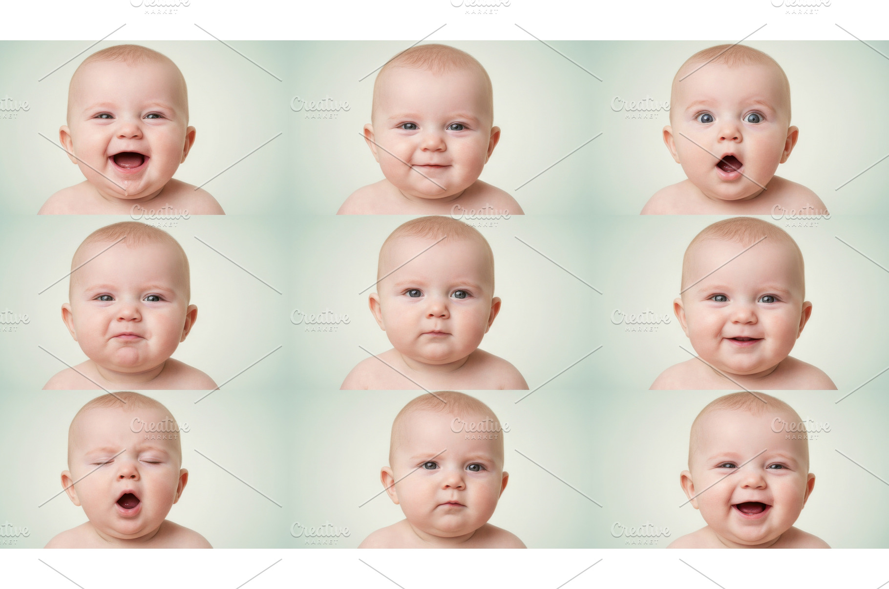 Grid of nine portraits of same, a Person Photo by Igor Tichonow