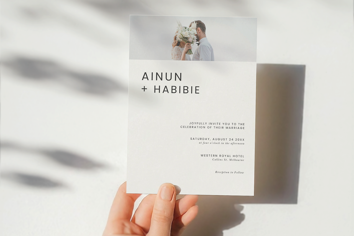Minimalist Wedding Invitation Card, an Invitation Template by kin9candra (Photo 3 of 8)