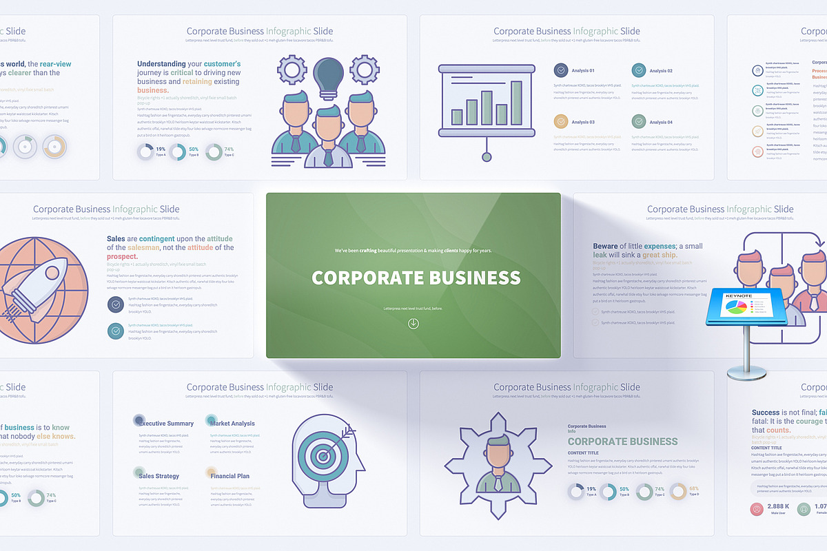 Corporate Business Keynote Template, a Presentation Template by Pulsecolor (Photo 1 of 10)