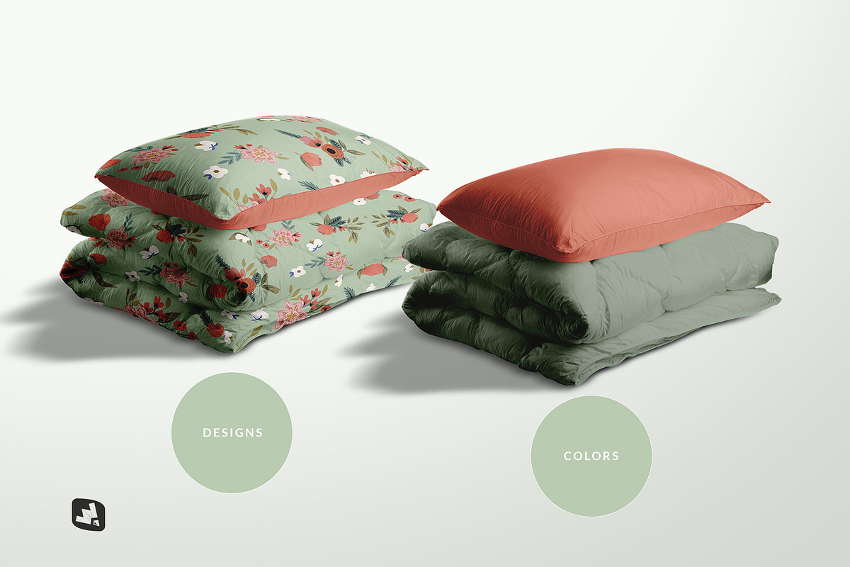Duvet & Pillow Case Mockup, a Product Mockup by Designertale (Photo 4 of 11)