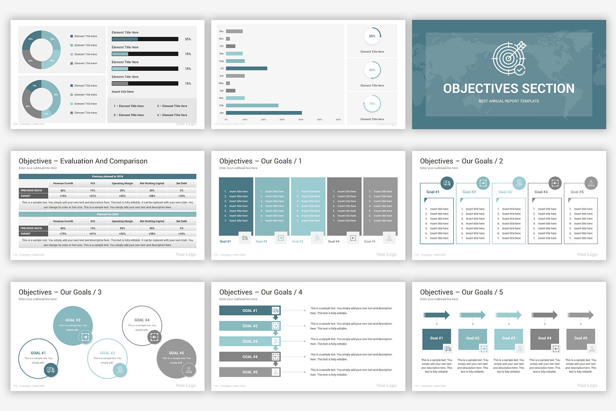 Annual Report PowerPoint Template, a Presentation Template by SlideOne (Photo 16 of 32)