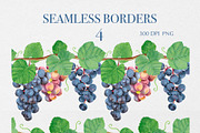 Watercolor Grapes Clipart, a Food Illustration by DiashaArt (Thumbnail 5 of 8)