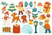 Winter Set, a Seasonal Illustration by ananastya (Thumbnail 4 of 9)