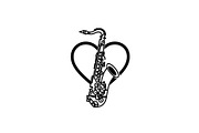 Saxophone Music Love Vector Bundle, an Illustration by Designs_River (Thumbnail 15 of 51)