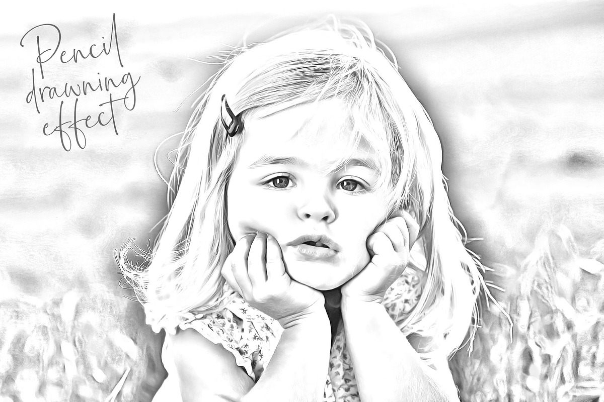 Pencil Drawing Effect for Photoshop, a Brushes & More by ShinyPixel (Photo 1 of 7)