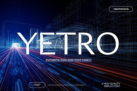 Yetro Futuristic Sans Serif Font
