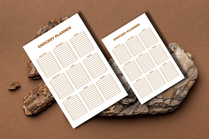 Gold Grocery Planner KDP Interior, a Print Template by M9 Design