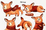 Corgi watercolor set, an Animal Illustration by Ekaterina Goncharova (Thumbnail 2 of 10)