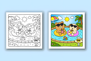 Summer Cuties Cozy Coloring Pages, an Animal Illustration by Design Station (Thumbnail 2 of 4)