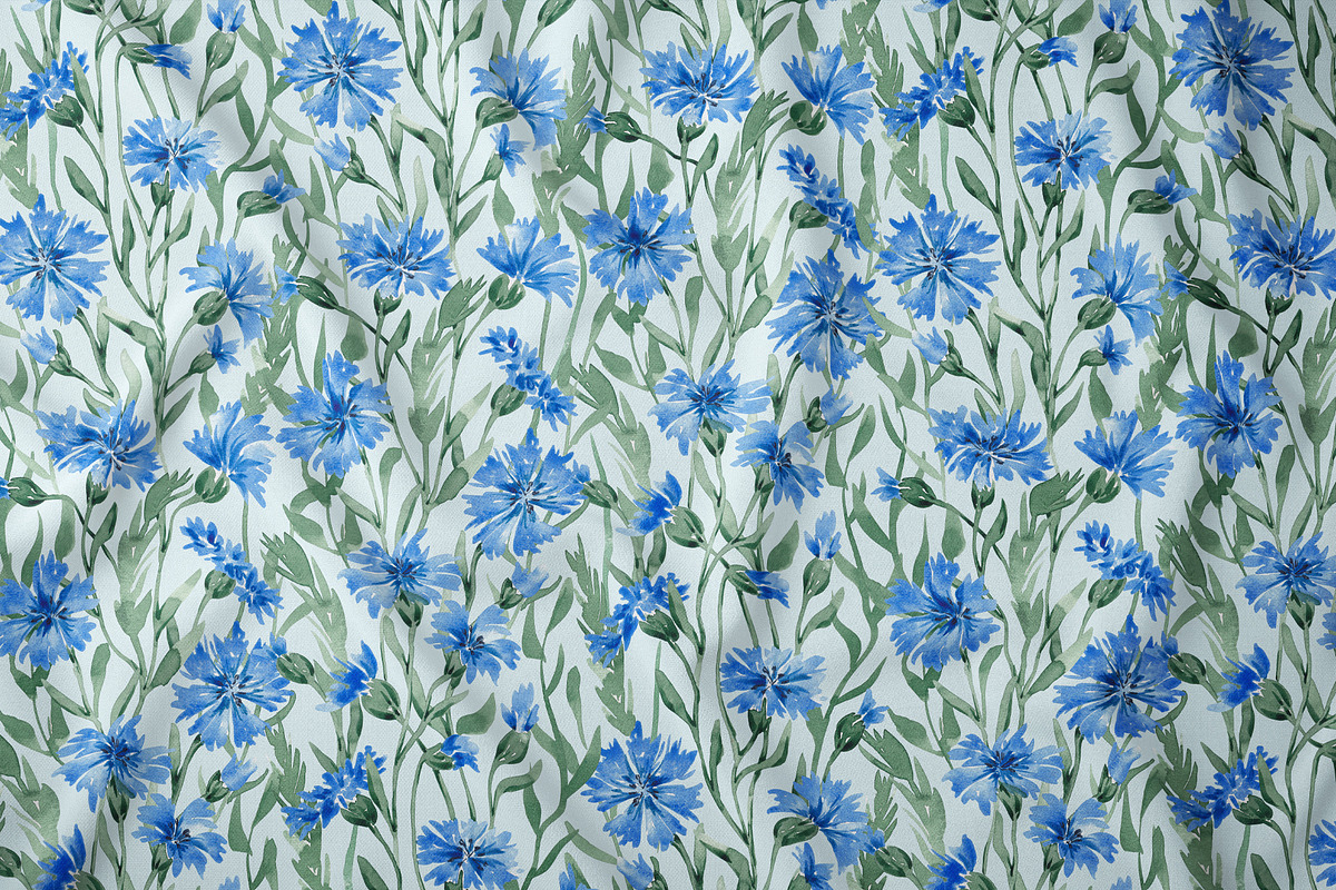 Cornflower blooms pattern, a Pattern Graphic by SirenaArt (Photo 4 of 14)