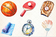 Watercolor Sport Clipart, an Illustration by Rose Art (Thumbnail 3 of 7)