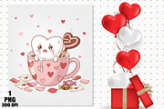Sad Kawaii Heart in Valentine Mug PN, an Illustration by Daily.Designs (Thumbnail 4 of 5)