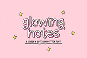 GLOWING NOTES | CUTE FONT, a Handwritten Font by Maria Feliz Fonts (Thumbnail 1 of 10)