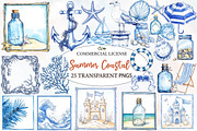 Summer Coastal Sublimation Clipart, an Illustration by Designworld (Thumbnail 1 of 5)