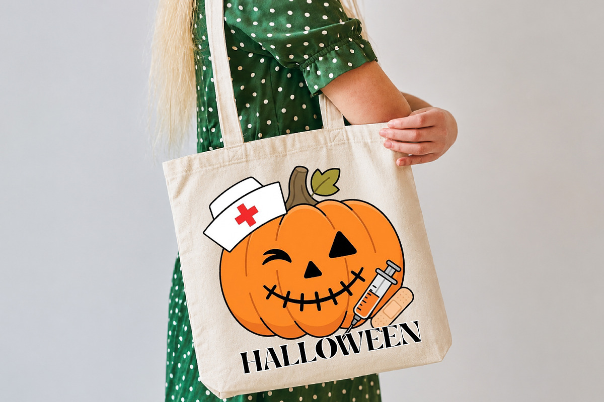 Nurse Pumpkin Halloween PNG, a Seasonal Illustration by DreamCafeArt (Photo 6 of 7)