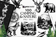 Camping Forest Mountains Procreate, a Brush Add-On by LaurenceVArtiste (Thumbnail 1 of 8)