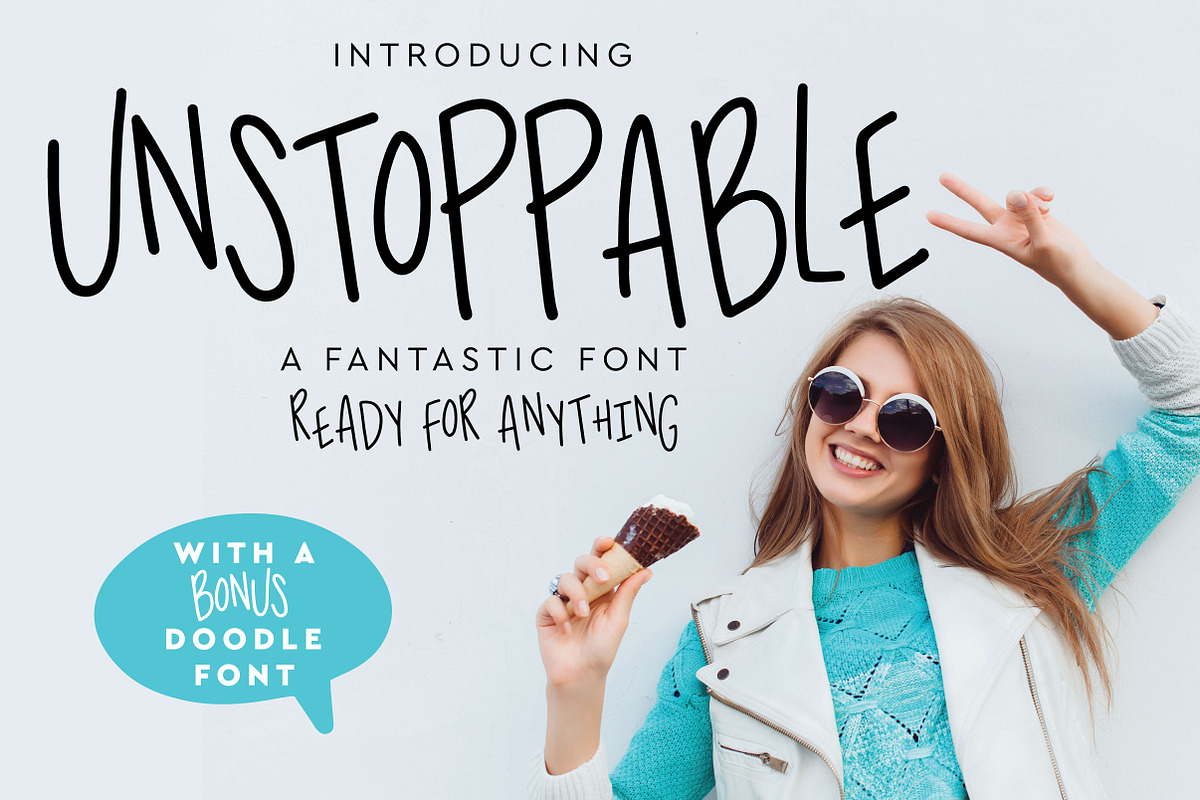 Unstoppable Handwritten Font, a Sans Serif Font by Hewitt Avenue (Photo 1 of 5)