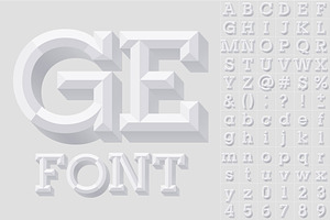 White beveled alphabet