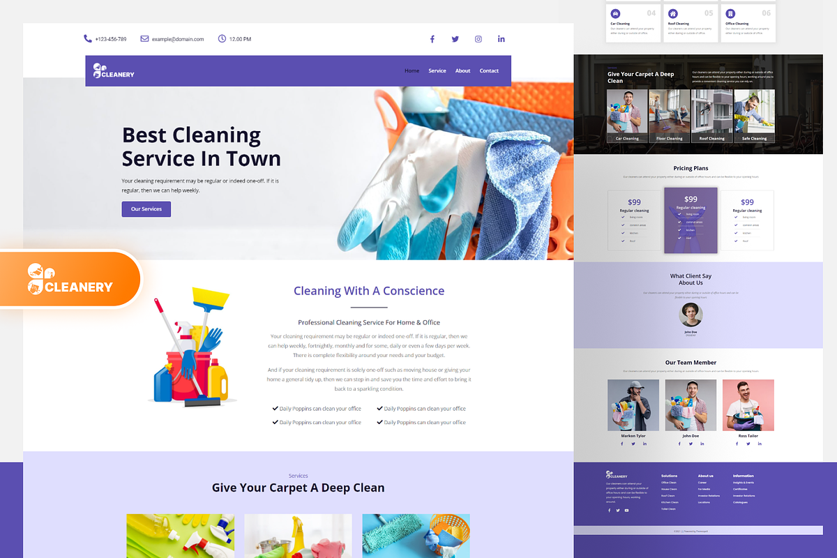 Cleaning Service WordPress Theme, a WordPress Template by Themespell (Photo 5 of 7)