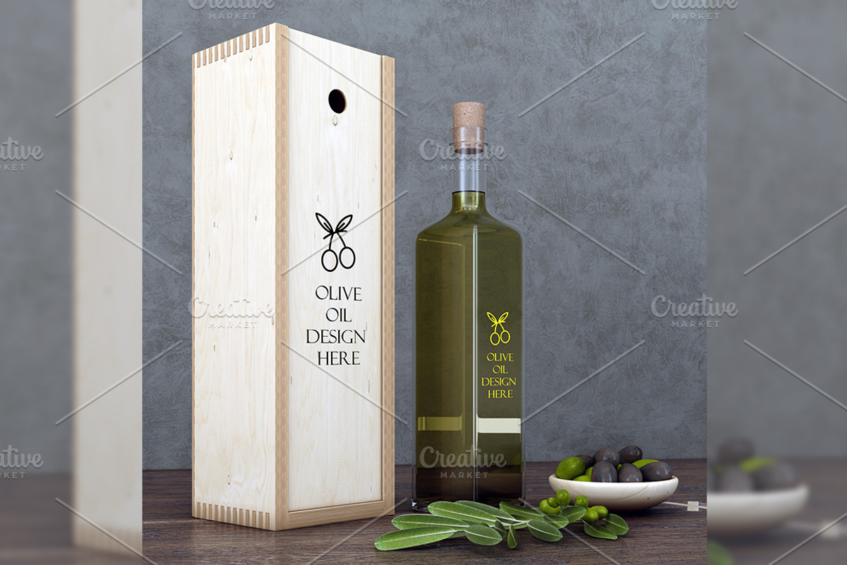 Minimalist Olive Oil Mockup Set, a Cups & Container Mockup by desgiant