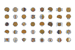 Digital brain logos vector set, an Education Illustration by Stock-Smart-Start