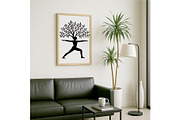 Yoga Tree Silhouette Warrior Pose, a Background Graphic by LaseredNinja (Thumbnail 7 of 7)